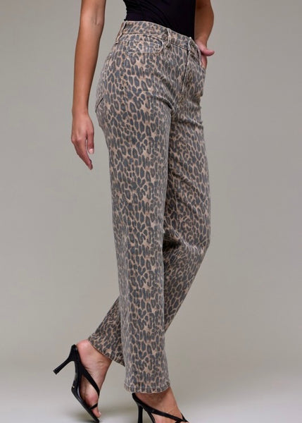 Ella Leopard Straight Leg Denim