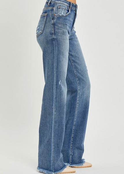 Avery High Rise Dark Straight Jean