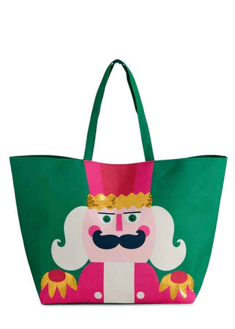 Nutcracker Green Christmas Tote Bag