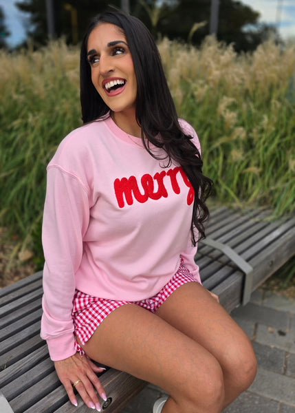 Pink/Red 3D Merry Sweatshirt