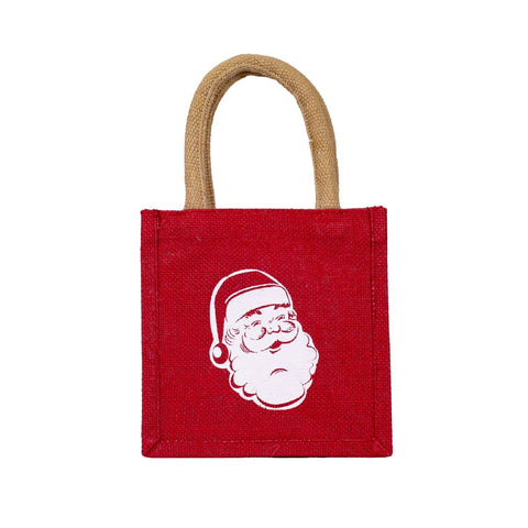 Santa Small Red Gift Tote  7x7x5