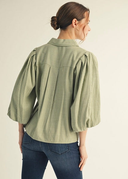 Peppermint Mocha Mood Button Up Blouse