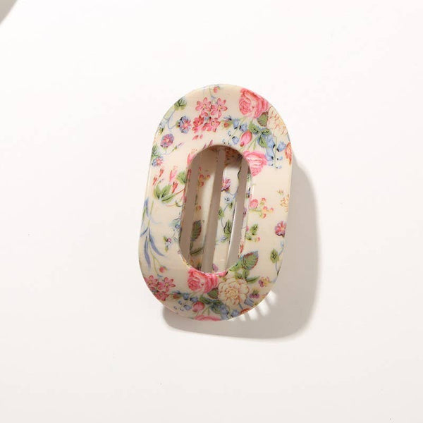 Vintage Floral & Leopard Hair Clip | 40H1119: BROWN