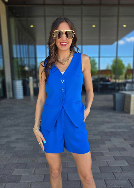 It's Electric Blue Tailored Sleeveless Vest