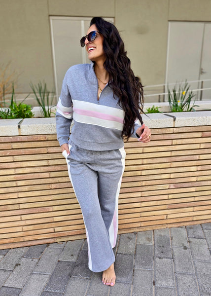 Oceans Drive Heather Grey 2 Pc Pant Set