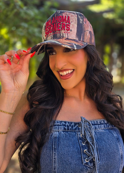 Oklahoma Sooners Camo Canvas Trucker Hat