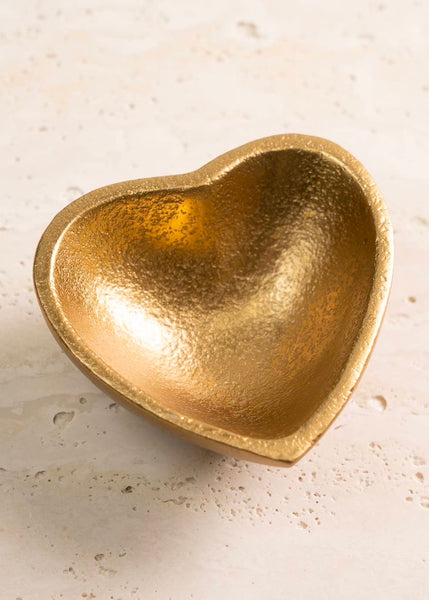 Textured Gold Heart Bowl Small