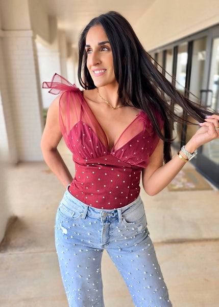 Wisteria Tulle Polka Dot Cami Top