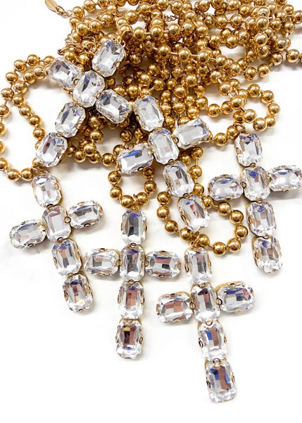 Large Zircon Cross Necklace