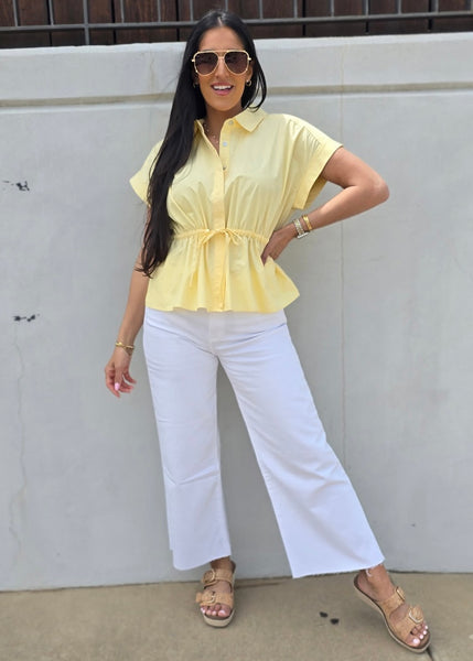 Summer Love Yellow Tie Waist Top
