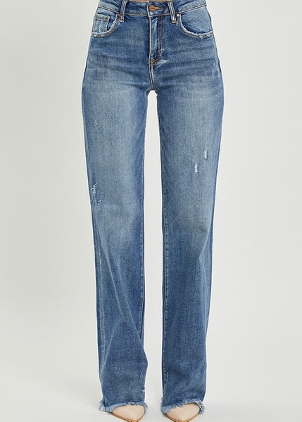 Avery High Rise Dark Straight Jean