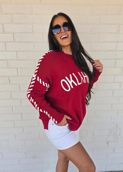Oklahoma Game Day Red Sweater