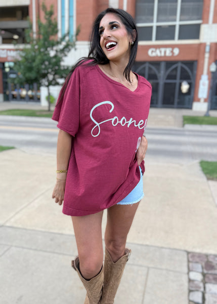 OU Sooners Chainstitch Crimson Stadium Tee
