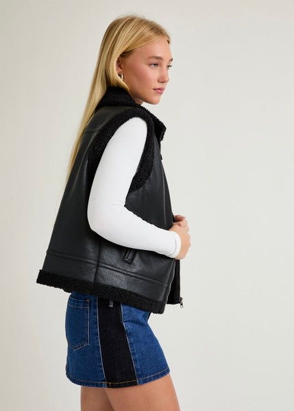 The Beat Goes On Black Double Faced Vest