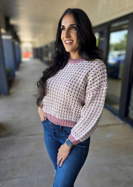 Whether Or Not Mauve/Ivory Sweater
