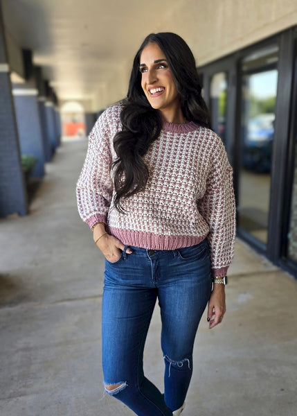 Whether Or Not Mauve/Ivory Sweater