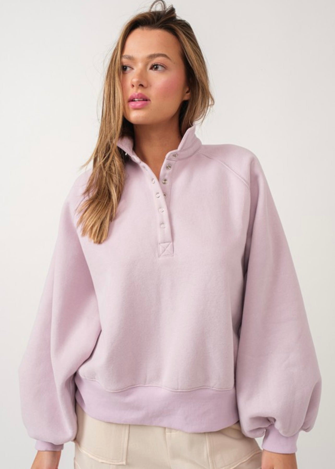 Snuggles & Cuddles Collared Lilac Sweatshirt