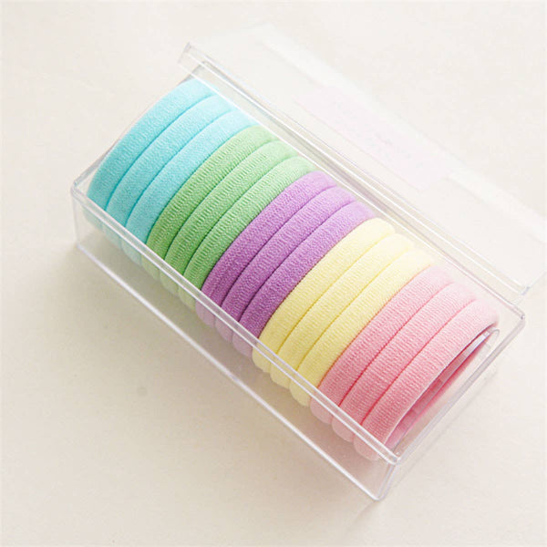15PCS/BOX SUPER STRETCHY YELLOW ELASTIC HAIR TIES