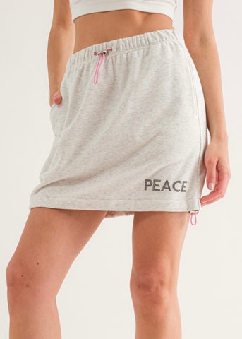 "Peace" Sporty Grey Skirt