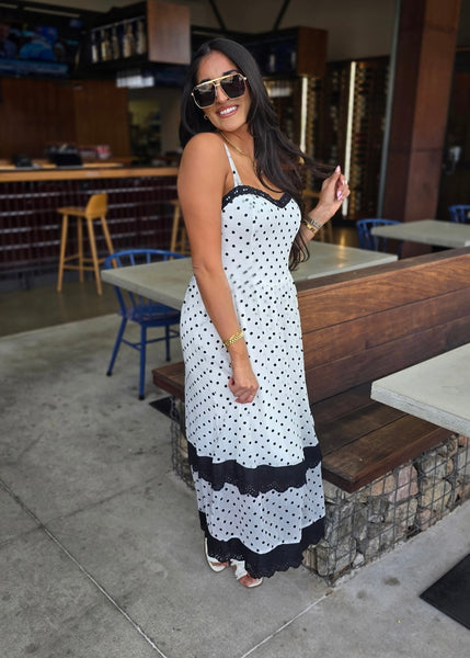 Polkadot Perfection Black & White Maxi Dress