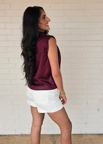 More Than Enough Burgundy Sleeveless Top