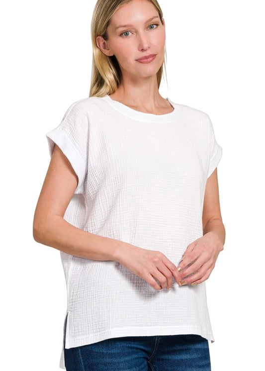 Sweet Sensation White Short Sleeve Top