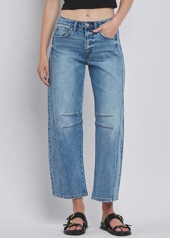 Tingle High Rise Barrel Jeans