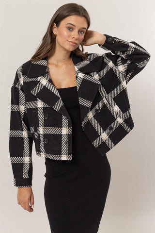 Wait For Me Plaid Double Breasted Jacket