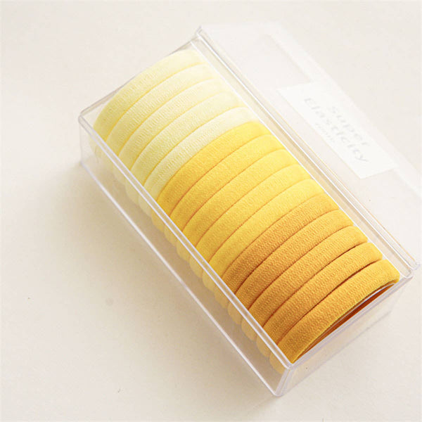 15PCS/BOX SUPER STRETCHY YELLOW ELASTIC HAIR TIES