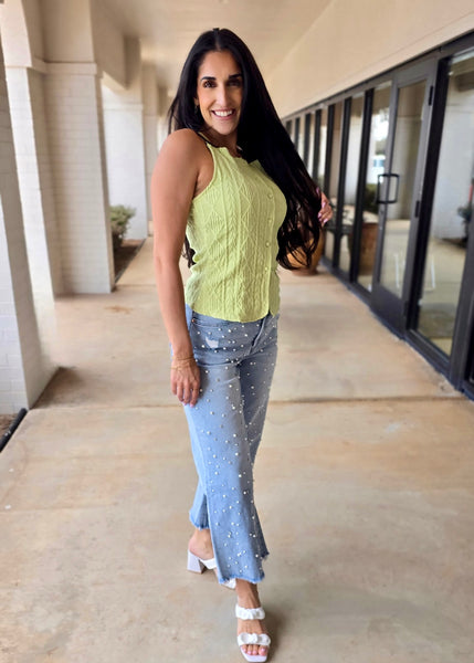 Good Vibes Mint Button Up Tank