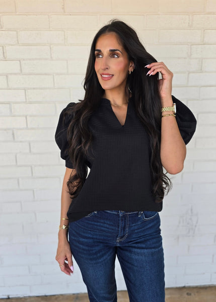 Trust The Process Black V Neck Top