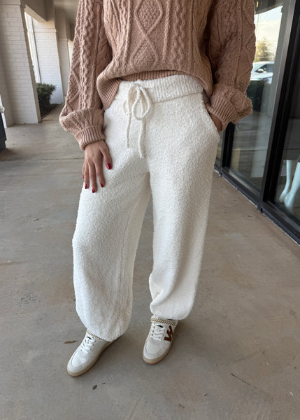 Casual Intentions Cream Cozy Jogger Pants