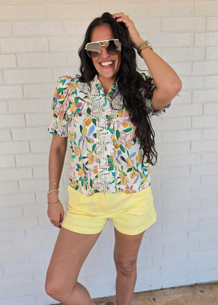No Pretending Floral Puff Sleeve Top