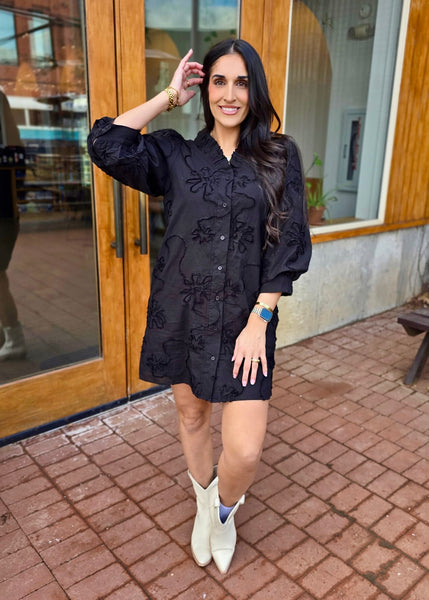 Easy Living Black Patterned Dress