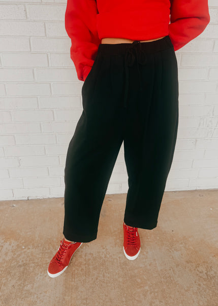 In Your Own Way Black Barrel Pants
