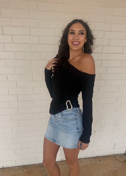 New Start Long Sleeve Off Shoulder Top
