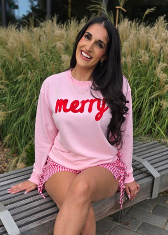 Pink/Red 3D Merry Sweatshirt
