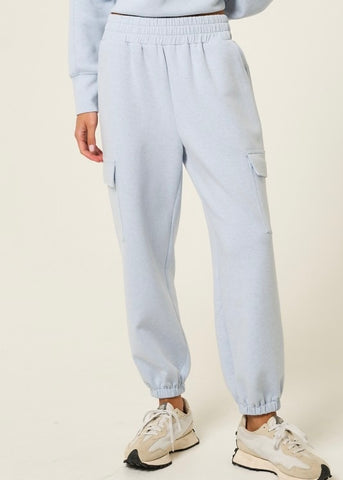 Not Now Lt. Blue Cargo Joggers