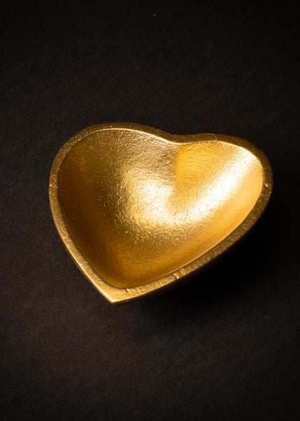 Textured Gold Heart Bowl Small