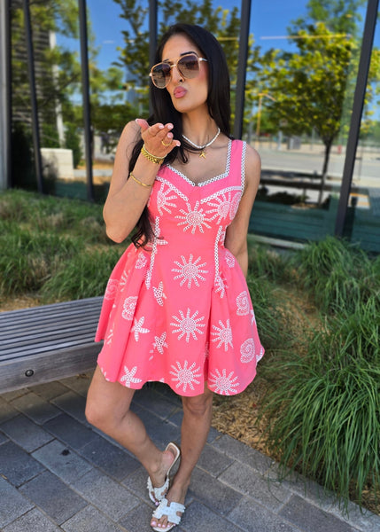 Fun In The Sun Embroidered Mini Dress