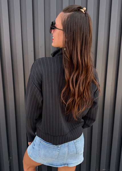 I Don't Blame You Black Half Zip Pullover
