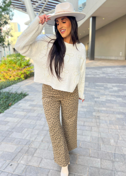 Wild And Free Leopard Print Wide Leg Pants