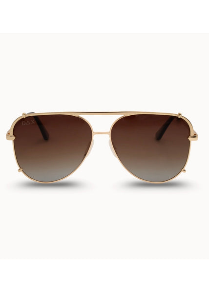 Shay Gold/Brown Lens Aviator Sunnies