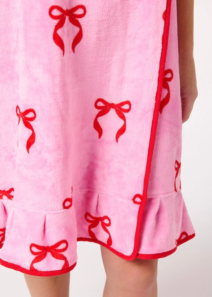 Pink Bow Bath Towel Wrap