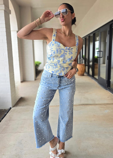 Choosing You Yellow Floral Tank Top