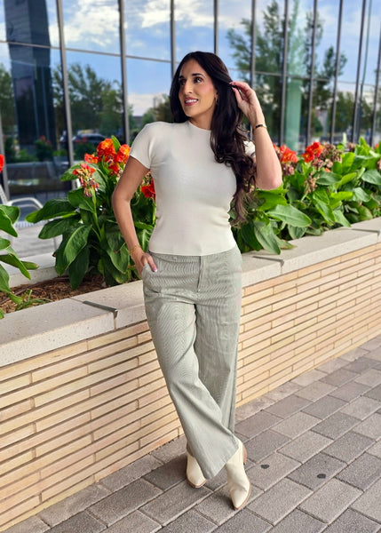 Good Girl Black & White Striped Pant