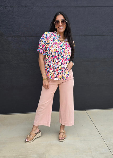 Happy For You Floral Puff Sleeve Top