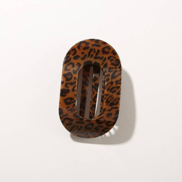 Vintage Floral & Leopard Hair Clip | 40H1119: BROWN