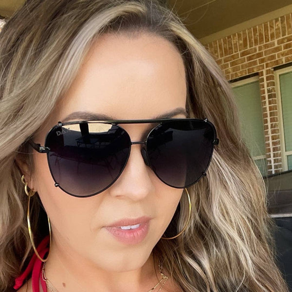 Shay Black Ombré Aviator Sunglasses