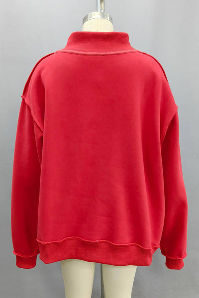 'OKLAHOMA' Embroidered Mock Neck Sweatshirt
